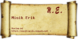 Misik Erik névjegykártya